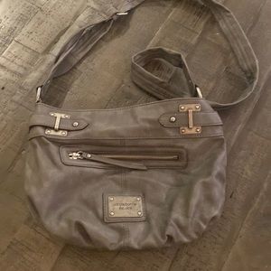 Gray cross body purse
